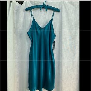 Teal Satin Cami Night Dress